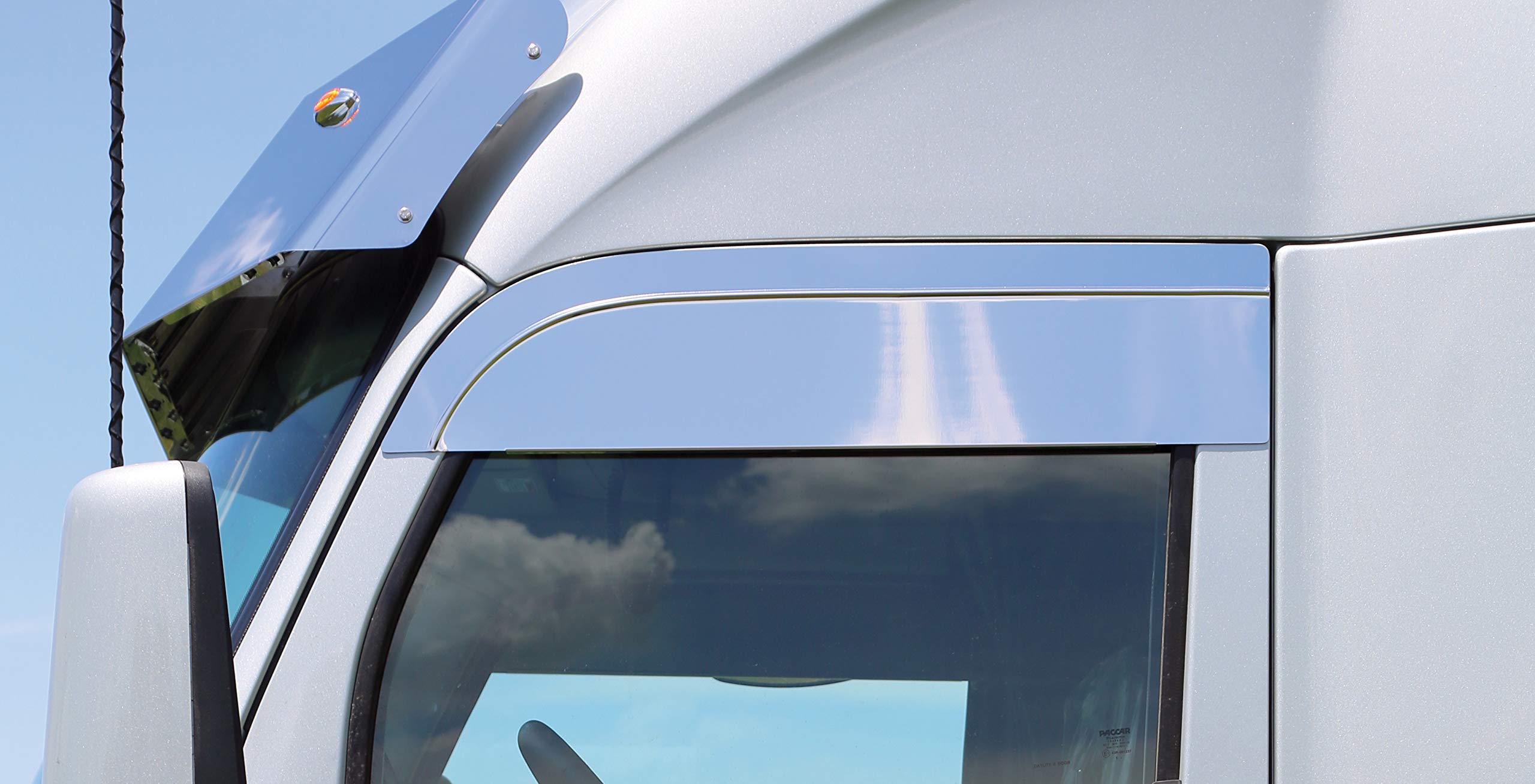 Roadworks | Stainless Steel 8'' Chop Tops For Kenworth T680/T880, Polished Finish | 48059